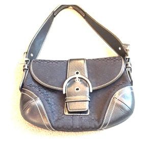 Black COACH Monogram Handbag